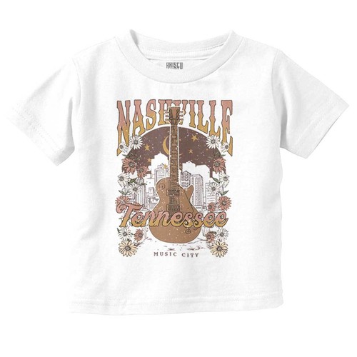 Nashville Tennessee Country Music Guitar Toddler Girl Youth T Shirt For Kids - Picture 6 of 6