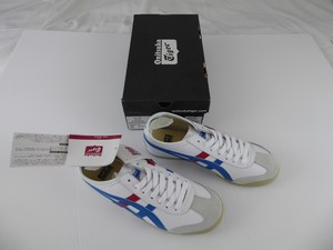asics white red blue