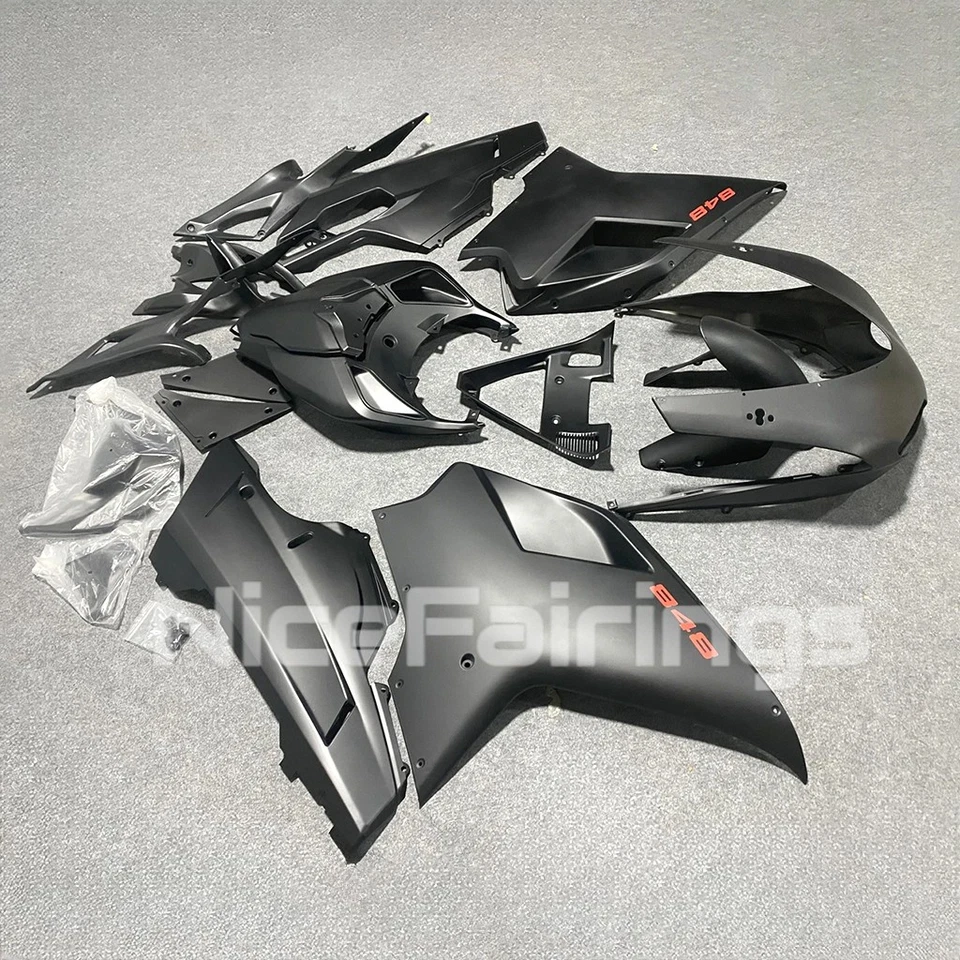 Kit de carenados de carrocería negra mate para Ducati 1098/848/1198 2007-2012 Foto 2 de 4
