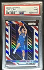 2018-19 Panini Prizm Luka Doncic Prizm Red White and Blue Rookie RC #280 PSA 9