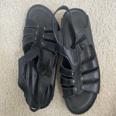 Spring Step Black Strapped Comfort Sandals Size 10 Women's Adjustable Strap