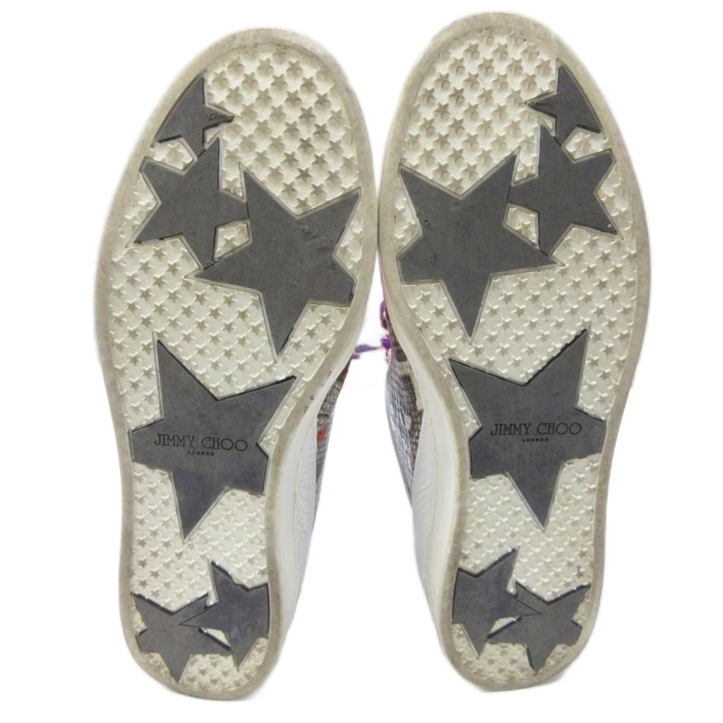 JIMMY CHOO high cut sneakers python embossed leat… - image 6