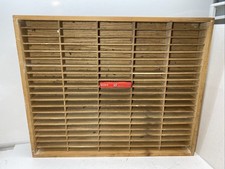 Vintage 90s Wooden 100 Cassette Tape Storage Rack Wood Wall Napa Valley