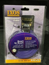Brand New IXOS 141AV-300 SCART 3 Metre Long 24kt Gold Plated Metal Connections