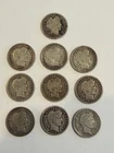 Barber Dime Lot of 10 including 1892 not scrap 90% melt coins but nice! See pics