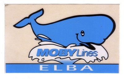 MOBY LINES FERRY STICKER with Blue Whale - ELBA
