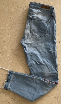 Mavi Damen Jeans Serena Ankle Low Rise Super Skinny W28 Blau 7/8 Hose Stickerei