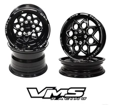 VMS Racing Rocket 15x3.5 & 13x9 4X100 0 ET Black Milled Wheels Drag Pack Of 4