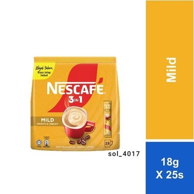 (18g)25 sticks x 2 packs Nescafe 3in 1 Blend & Brew Mild Instant Coffee DHL SHIP
