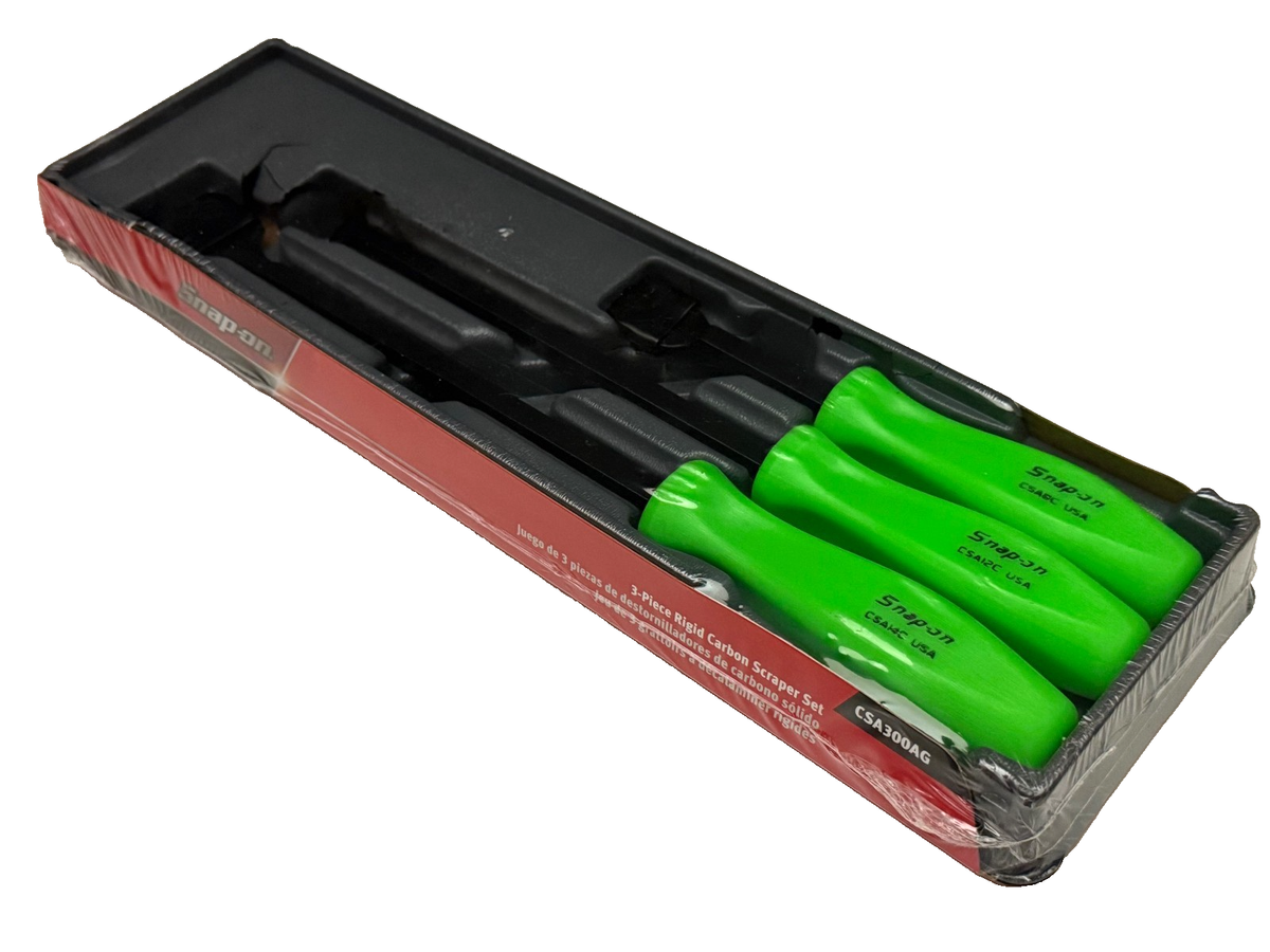 Snap On Tools NEW CSA300AG Green Hard Handle Rigid Carbon Scraper