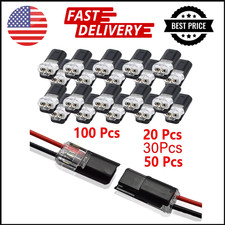 100pcs Double-Wire Plug-in Connector, Cable Clamp with Locking Buckle, AWG 18-22
