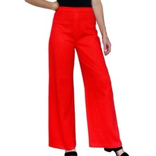 Vintage 60  s Red Textured High Rise Holiday Christmas Flare Pants