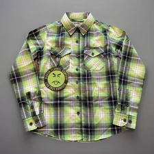 NEW WOMENS DIXXON FLANNEL S ARSENIC" NWT S GREEN BLACK SHIRT