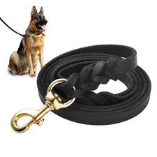 Genuine Leather Dog Leash - Heavy Duty Dog Training Leashes for Large Breed D...
