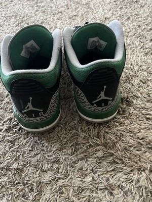 Jordan Air Jordan 3 Men s Mid Top Basketball Sneakers Lace Up Black/Green/Gray