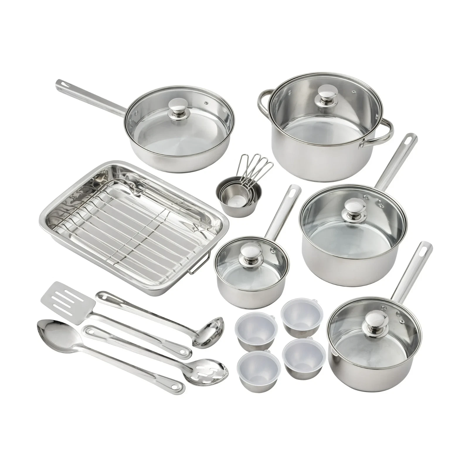 Mainstays 24 Piece Oven Safe Stainless Steel Pots & Pans Cookware + Utensils New
Opens in a new wind