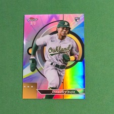 2023 Topps Finest Esteury Ruiz Pink / Purple Vapor Refractor #3/3 Athletics RC