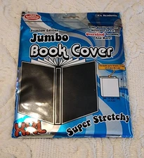 Jumbo Stretchable Book Cover Black  XXL Fits Books up to 10 X 15
