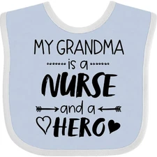 Inktastic My Grandma Is A Nurse And A Hero Baby Bib Occupations Grandchild Proud