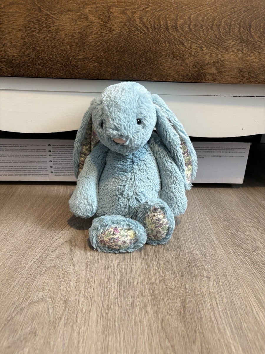 Jellycat Bashful Aqua Blossom Bunny Medium PRE OWNED | eBay