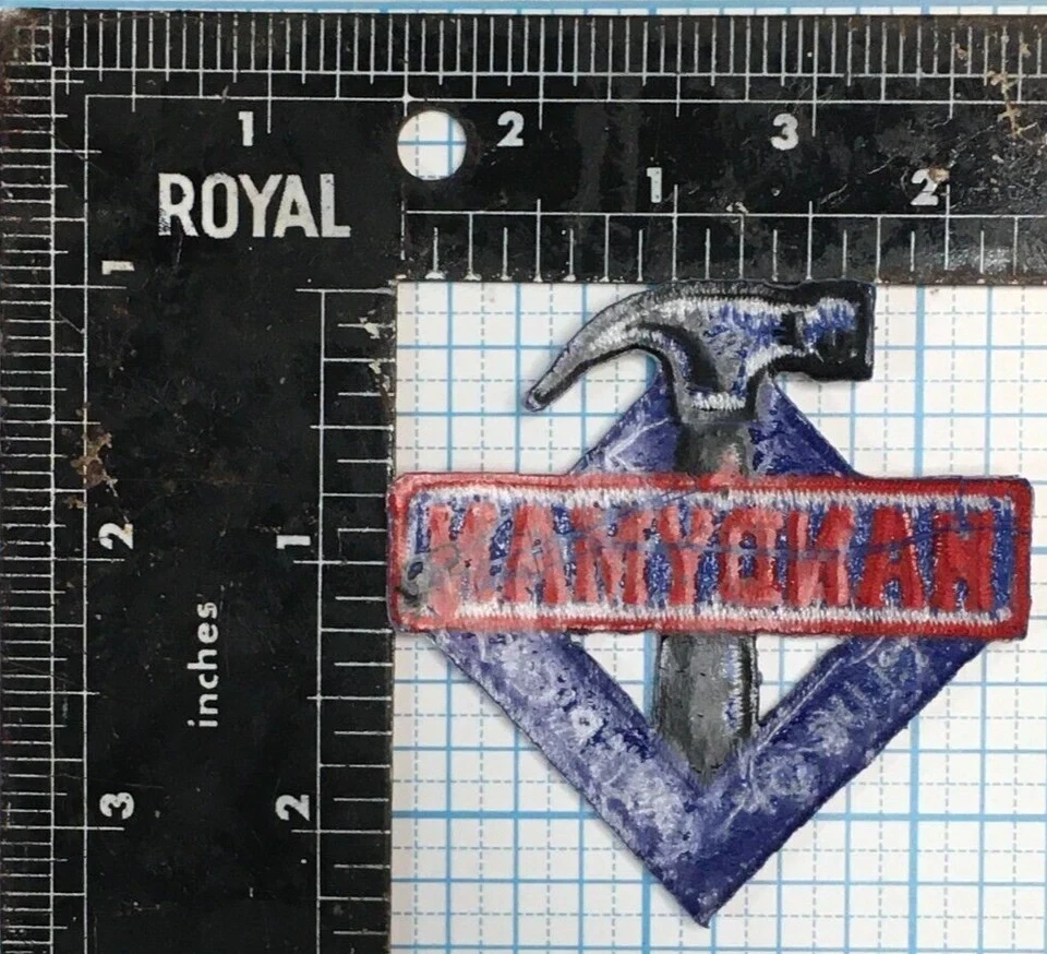 VINTAGE HANDYMAN CLUB OF AMERICA HAMMER LOGO 2 3/8" IRON ON EMBROIDERED PATCH - Image 2 of 2