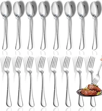 12 Pcs Spoons and Forks Set, Top Food Grade Stainless Steel Forks and Spoons Sil