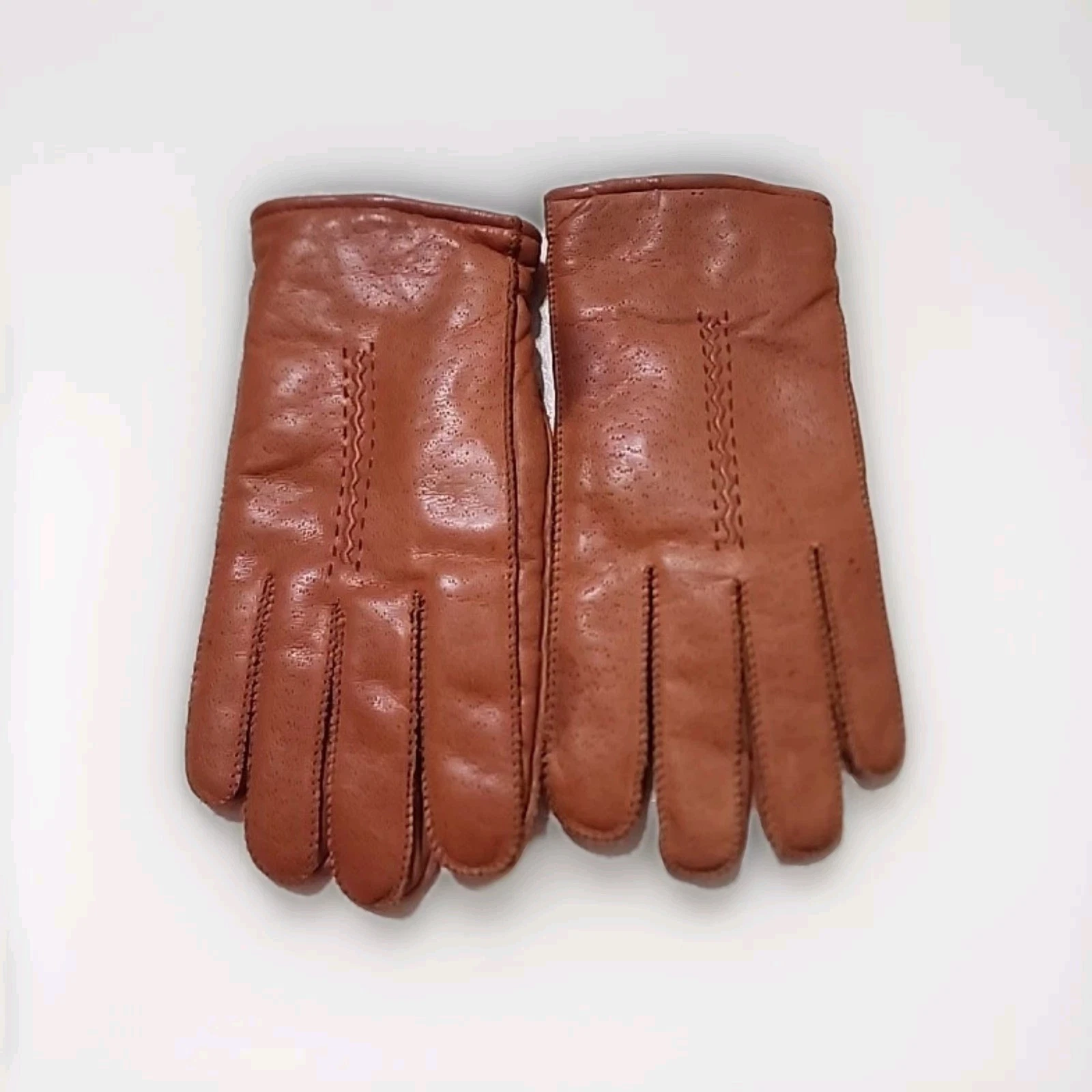 Men's Camel GENUINE SHEEPSKIN soft leather winter gloves Large L
