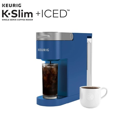 Keurig K-Slim + ICED Single-Serve Coffee Maker, Blue, **FACTORY SEALED** - Picture 2 of 11