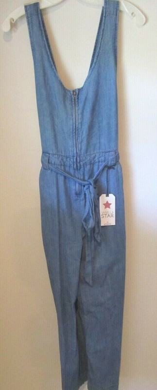 VANILLA STAR WOMENS BLUE DENIM LIGHT WEIGHT JUMP SUIT  - SMALL