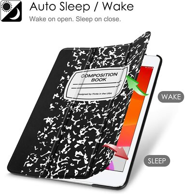 VAGHVEO Custodia Per IPad 10,2 Pollici 2021 9a Generazione /8a Gen 2020/iPad 7a 2019 Ultra Sottile E Leggere Protezione Morbido TPU Soft Silicone Smart Cover Case Shell[Auto Svegliati/Sonno], Nero - Foto 2