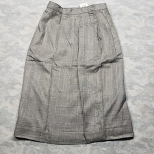 Pendelton Skirt Womens 10 Gray Midi Checked Plaid Made In USA
