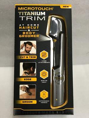 Microtouch Titanium TRIM Lighted Hair Cutting Tool and Body Groomer Cordless NIB
