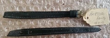 GENUINE Leather - Vintage Black Watch Strap 12mm Gold Buckle,PM8732