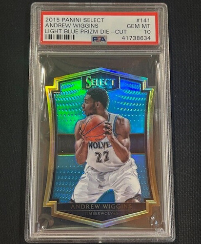 Andrew Wiggins 2015 Panini Select Lt Blue Prizm Die-Cut #141 #/199 Wolves PSA 10