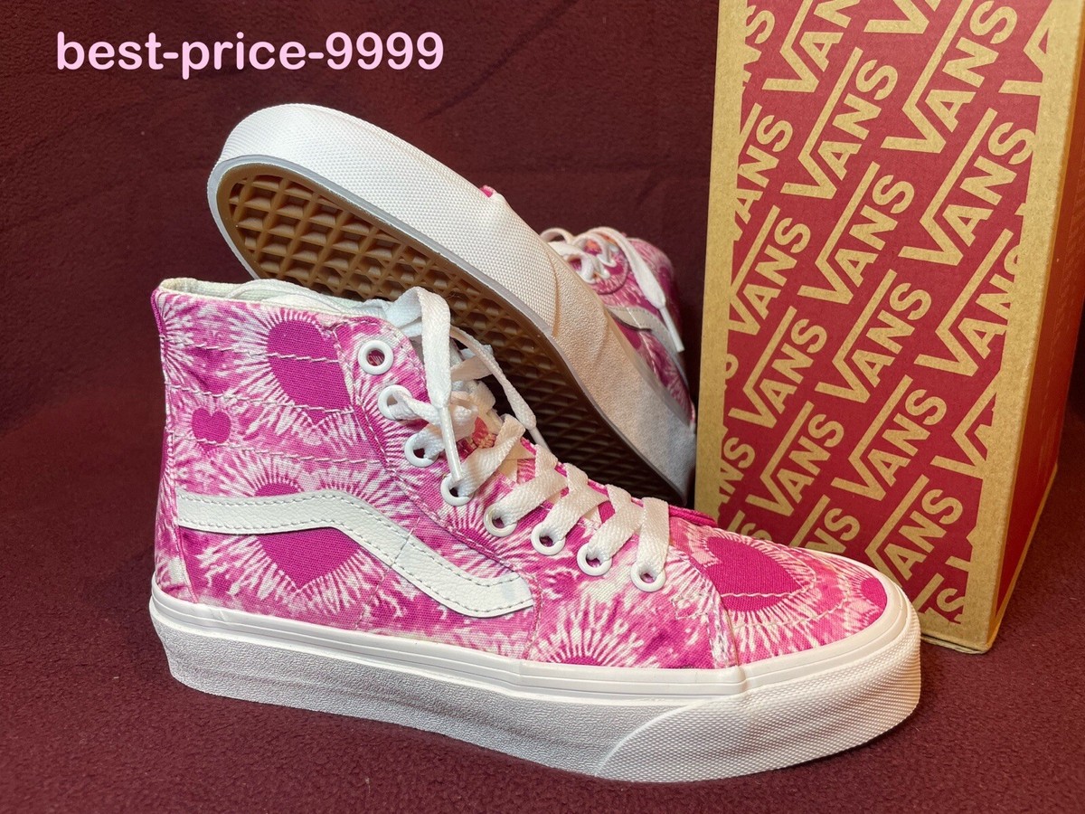 Vans Shoes Mens Size 10.5 Pink Heart Print Sk8-Hi High Top Skate Womens 12 Cherry Blossom Custom Black Sk8 Hi Top Vans - Men main image 4