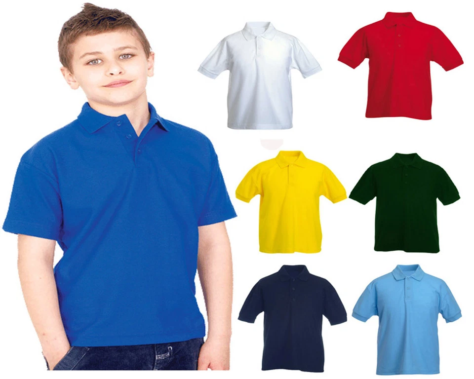 UNEEK Kids Polo T Shirt Pique Age 2 - 13 Children's School P.E / Uniform