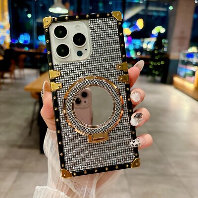Flash Diamond Magnetic Mirror Holder For Various Phone Case Shockproof Cover Hot Australia