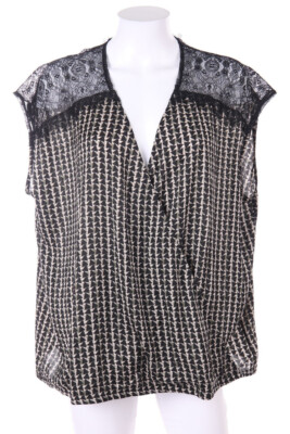 elora Blouse Top Wrap Effect Lace 4 = D 44 black