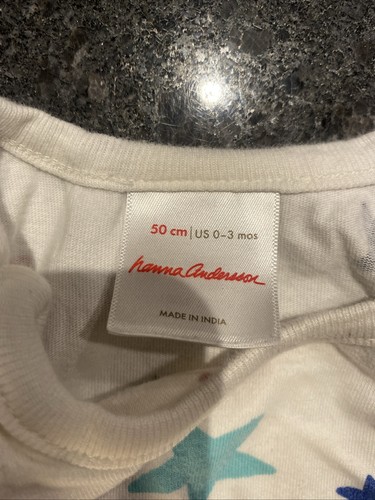 Hanna Andersson Cotton Star Bodysuit One Piece 0-3 Month Boy Unisex - Picture 3 of 6