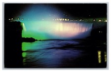 Niagara Falls, Ontario Canada Horseshoe Falls Illuminated Postcard Posted 1962