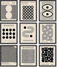 Bauhaus Poster Mid Century Modern Wall Decor Abstract Geometric Wall Art Bauhaus