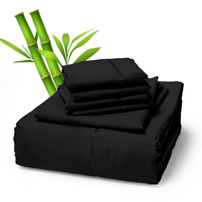 6 Piece Premium Bamboo Sheet Set, Deep Pockets, 50 Colors, 2200 Count, Soft