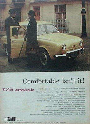 RENAULT DAUPHINE LES ANGLAIS EN PARLENT 1960 FRENCH AD PUB CAR AD