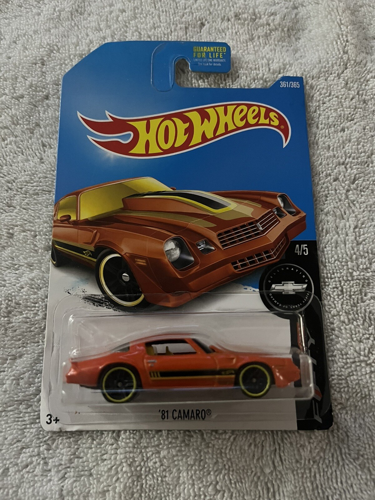 2017 HOT WHEELS '81 CAMARO, ORANGE, #4/5 CAMARO FIFTY, #361/365