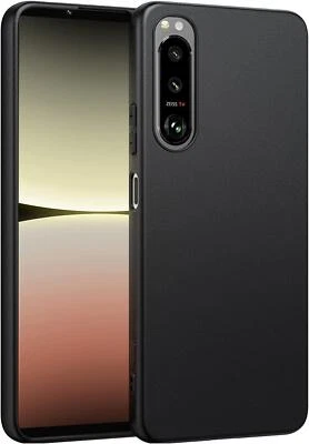 PIXFAB Custodia per Sony Xperia 5 IV, cover telefono gel silicone antiurto sottile nero opaco
