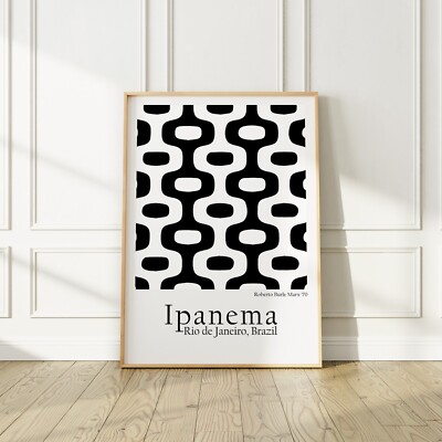 Rio de Janeiro Ipanema Beach Art Print inspired by Roberto Burle Marx, no frame
