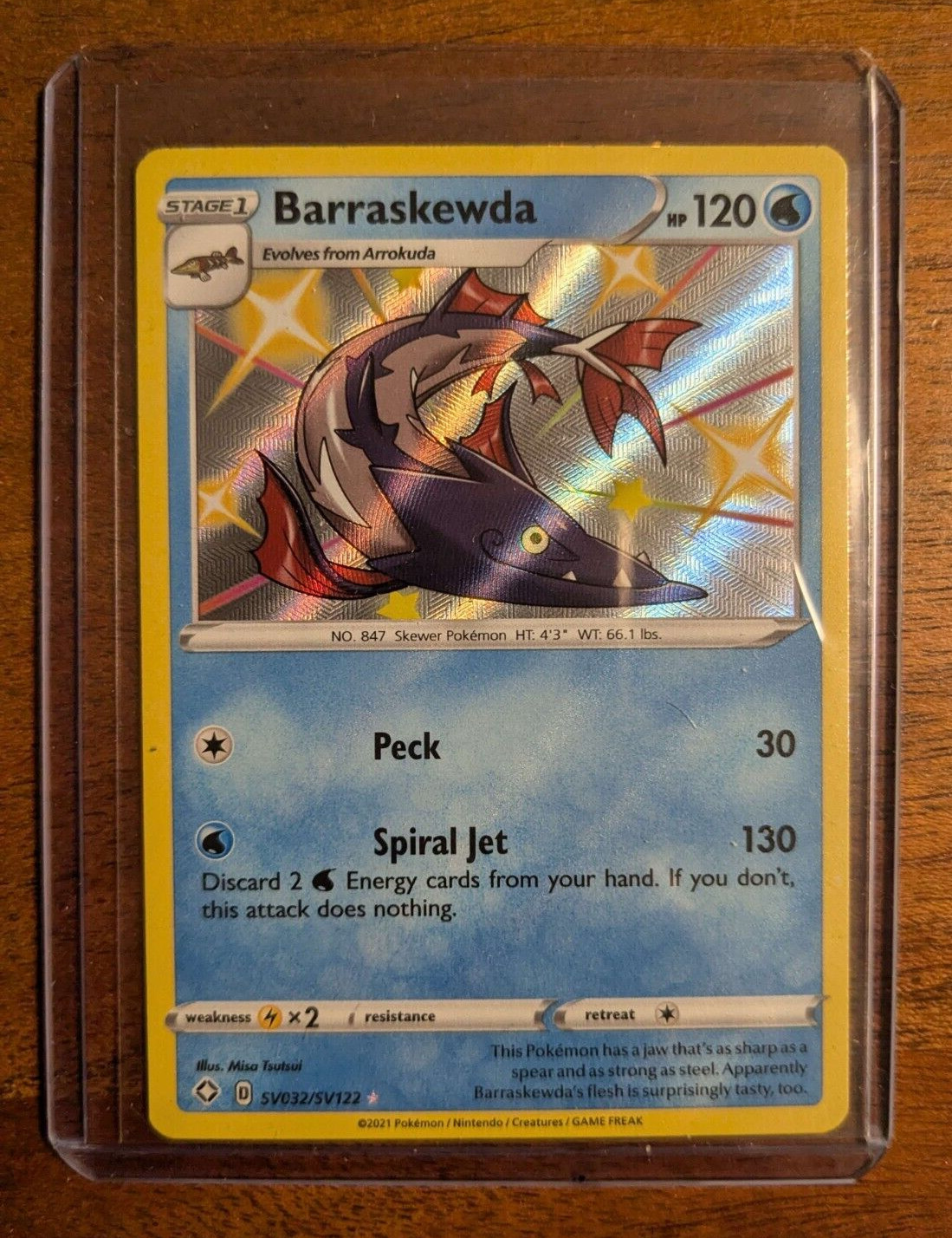 Pokémon TCG Barraskewda Shining Fates SV032 SV122 Holo Shiny Holo Rare