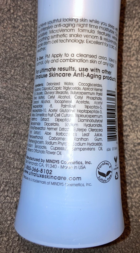 UltraLuxe “Complejo nocturno hidratante” 1 oz NUEVO. Sin caja. Envío gratis Foto 3 de 4