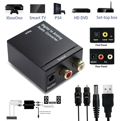 Digital Zu Analog Audio Konverter Wandler Optisch Toslink Koaxial Auf RCA