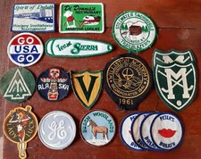 Vintage oddball assortment of patches GE, Alaska, US, lady luck,hockey letterman